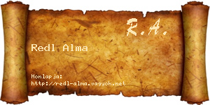 Redl Alma névjegykártya